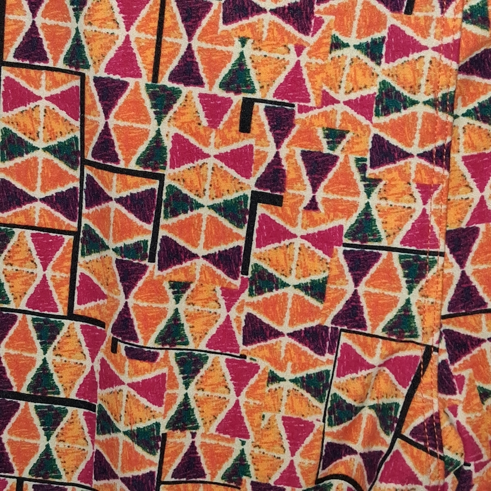 LuLaRoe Geometric Patterned Leggings - Orange and Black - Picture 3 of 5